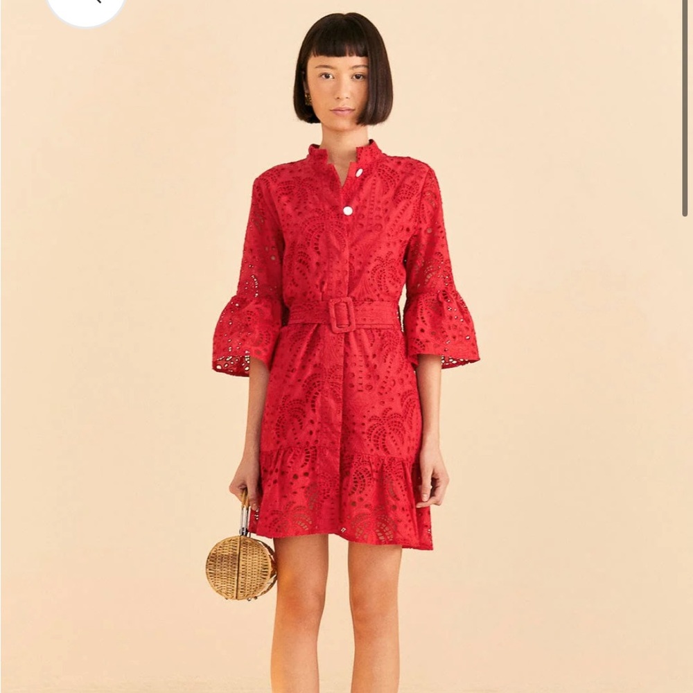 Farm Rio Red Lace Dress Size Small